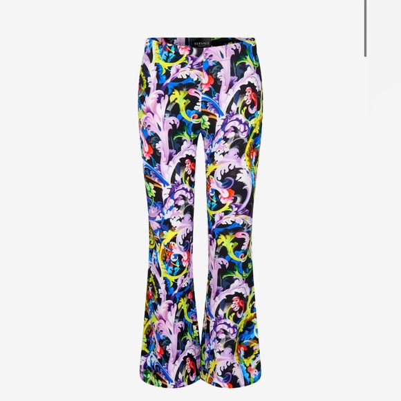 Versace Pants - Versace Multicolor Baroque Print Flare Pants kids size 10